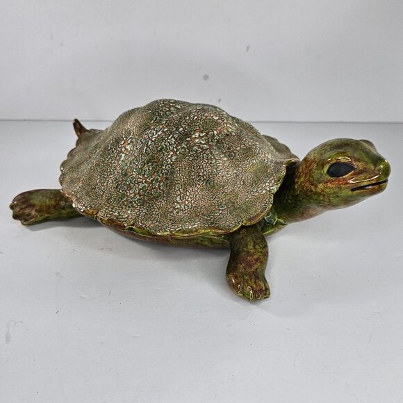 Vintage Snapper Turtle Large Trinket Box Figurine Removable Shell 1970 - Picture 3 of 13